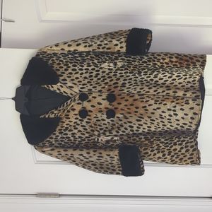 Vintage leopard print faux fur coat